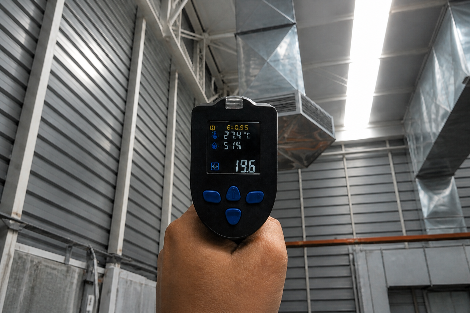 Medici&oacute;n real de temperatura en planta con equipo Airmagic