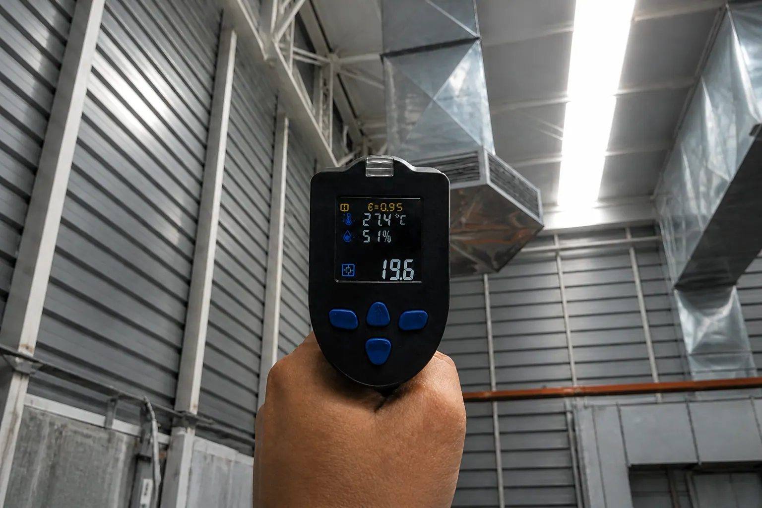 Medici&oacute;n real de temperatura en planta con equipo Airmagic